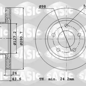 Remschijven Sasic 2464J24J Origineel
