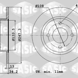 Remschijven Sasic 2464R84J Premium