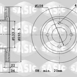 Bulkbestelling Remschijven Sasic 2464W14J