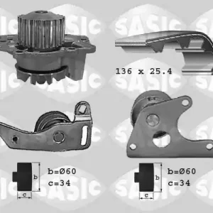 Distributieriem kit inclusief waterpomp Sasic 3900001 Snelle Levering