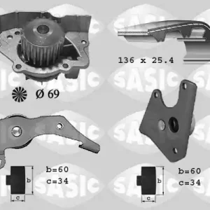 Favoriet Distributieriem kit inclusief waterpomp Sasic 3900004