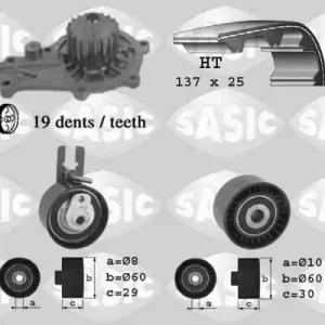 Distributieriem kit inclusief waterpomp Sasic 3900014 Weekendaanbieding