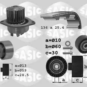 Handgemaakt Distributieriem kit inclusief waterpomp Sasic 3900017