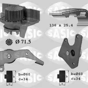 Topkwaliteit Distributieriem kit inclusief waterpomp Sasic 3900018