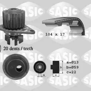 Alleen Vandaag Distributieriem kit inclusief waterpomp Sasic 3900020