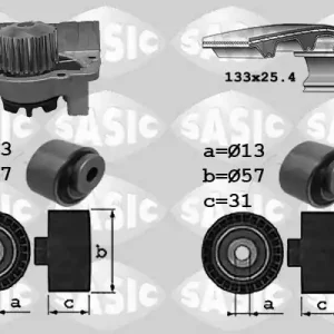 Distributieriem kit inclusief waterpomp Sasic 3900030 Seizoensaanbieding