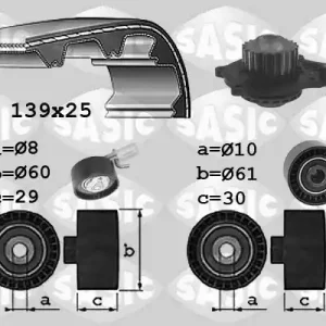 Distributieriem kit inclusief waterpomp Sasic 3900037 Luxe