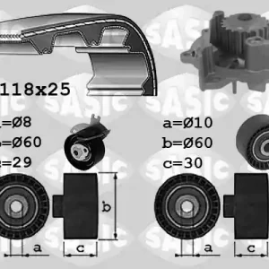 Distributieriem kit inclusief waterpomp Sasic 3900039 Betaalbaar