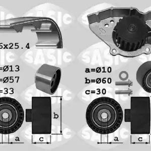 Distributieriem kit inclusief waterpomp Sasic 3900041 Hoge Kwaliteit