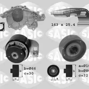 Distributieriem kit inclusief waterpomp Sasic 3904001 Korting