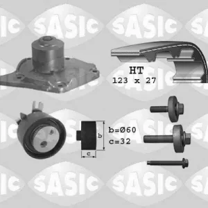 Distributieriem kit inclusief waterpomp Sasic 3904003 Nieuw