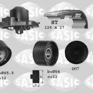 Distributieriem kit inclusief waterpomp Sasic 3904008 Plaats Bestelling