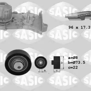 Distributieriem kit inclusief waterpomp Sasic 3904026 Finale Uitverkoop