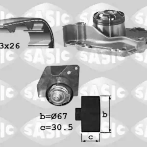 In De Mode Distributieriem kit inclusief waterpomp Sasic 3904030