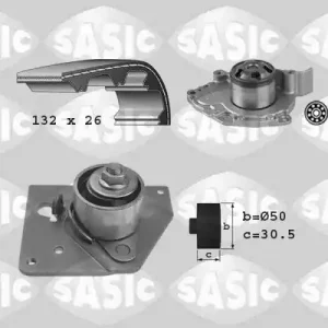 Distributieriem kit inclusief waterpomp Sasic 3904032 Gratis Verzending