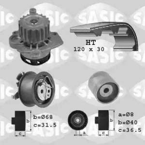 Populair Distributieriem kit inclusief waterpomp Sasic 3906003