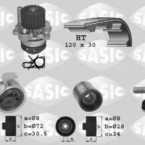 Op = Op Distributieriem kit inclusief waterpomp Sasic 3906010