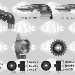 Distributieriem kit inclusief waterpomp Sasic 3906011 Plaats Bestelling