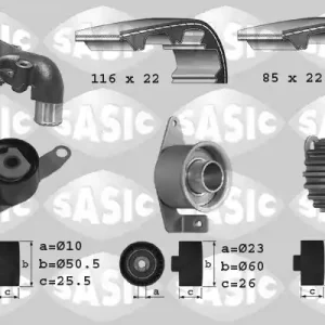 Distributieriem kit inclusief waterpomp Sasic 3906012 Exclusief
