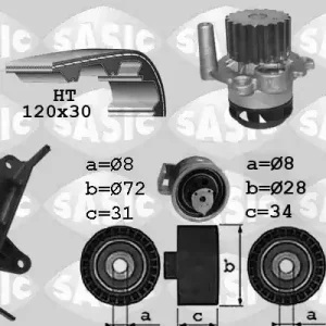 Nieuw Distributieriem kit inclusief waterpomp Sasic 3906021
