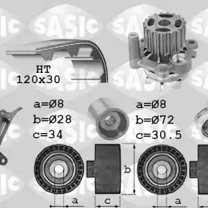Favoriet Distributieriem kit inclusief waterpomp Sasic 3906022