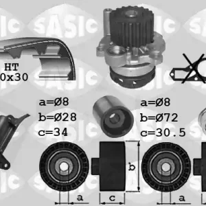 Handgemaakt Distributieriem kit inclusief waterpomp Sasic 3906023