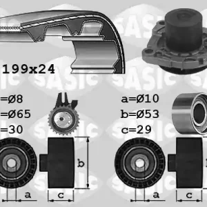Topkwaliteit Distributieriem kit inclusief waterpomp Sasic 3906032