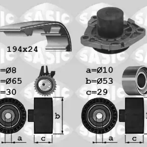 Distributieriem kit inclusief waterpomp Sasic 3906034 Actieprijs