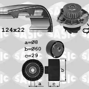 Speciale Aanbieding Distributieriem kit inclusief waterpomp Sasic 3906038