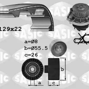 Distributieriem kit inclusief waterpomp Sasic 3906042 Garantie Inbegrepen