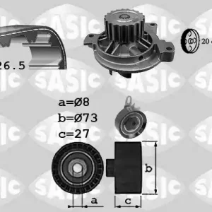 Wereldwijde Verzending Distributieriem kit inclusief waterpomp Sasic 3906050