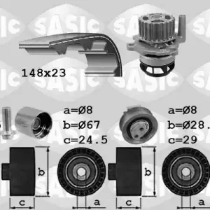 Distributieriem kit inclusief waterpomp Sasic 3906057 Direct Verzonden
