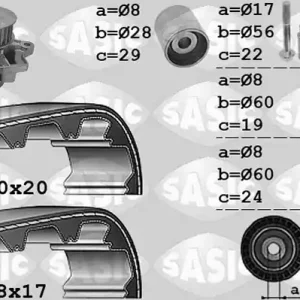 Shop Nu Distributieriem kit inclusief waterpomp Sasic 3906060