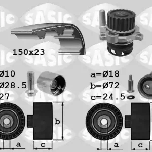 Distributieriem kit inclusief waterpomp Sasic 3906064 Modern