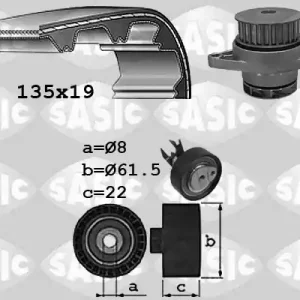 Distributieriem kit inclusief waterpomp Sasic 3906065 Modern