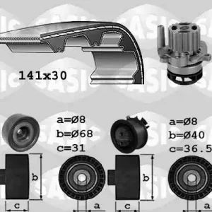 Distributieriem kit inclusief waterpomp Sasic 3906067 Koopje