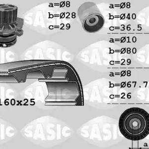 Premium Distributieriem kit inclusief waterpomp Sasic 3906069