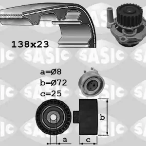 Distributieriem kit inclusief waterpomp Sasic 3906070 Favoriet