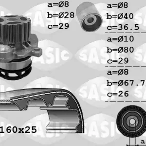 Dagaanbieding Distributieriem kit inclusief waterpomp Sasic 3906079