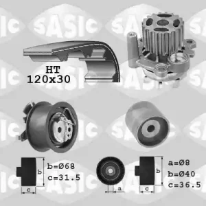 Distributieriem kit inclusief waterpomp Sasic 3906080 Beste Prijs