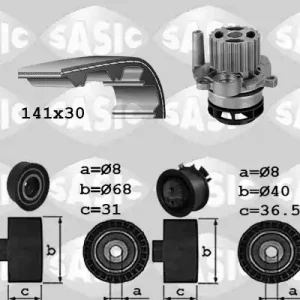 Distributieriem kit inclusief waterpomp Sasic 3906084 Origineel