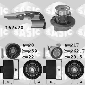 Distributieriem kit inclusief waterpomp Sasic 3906093 Beperkte Voorraad