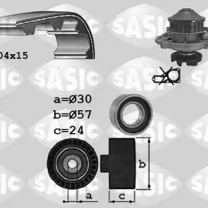 Distributieriem kit inclusief waterpomp Sasic 3906098 Lage Prijs