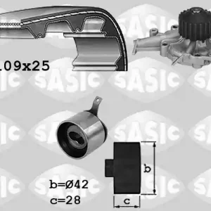 Distributieriem kit inclusief waterpomp Sasic 3906105 Nieuwe Collectie