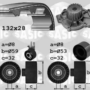 Gereduceerde Prijs Distributieriem kit inclusief waterpomp Sasic 3906107
