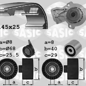 Distributieriem kit inclusief waterpomp Sasic 3906110 Premium