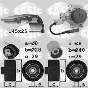 Distributieriem kit inclusief waterpomp Sasic 3906114 Exclusief