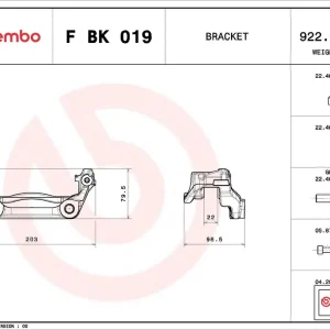 Remklauwhouderset Brembo F BK 019 Nieuw