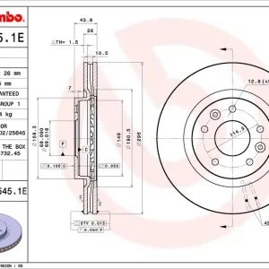 Remschijven Brembo KT 08 019 Laatste Kans