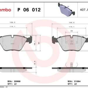 Remblokset Brembo P 06 012 Authentiek